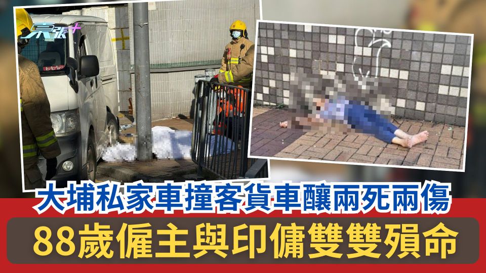 大埔私家車撞客貨車釀兩死兩傷　88歲僱主與印傭雙雙殞命