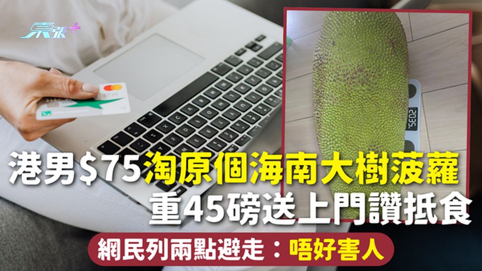 網購水果｜港男$75淘原個海南大樹菠蘿 重45磅送上門讚抵食 網民列兩點避走：唔好害人