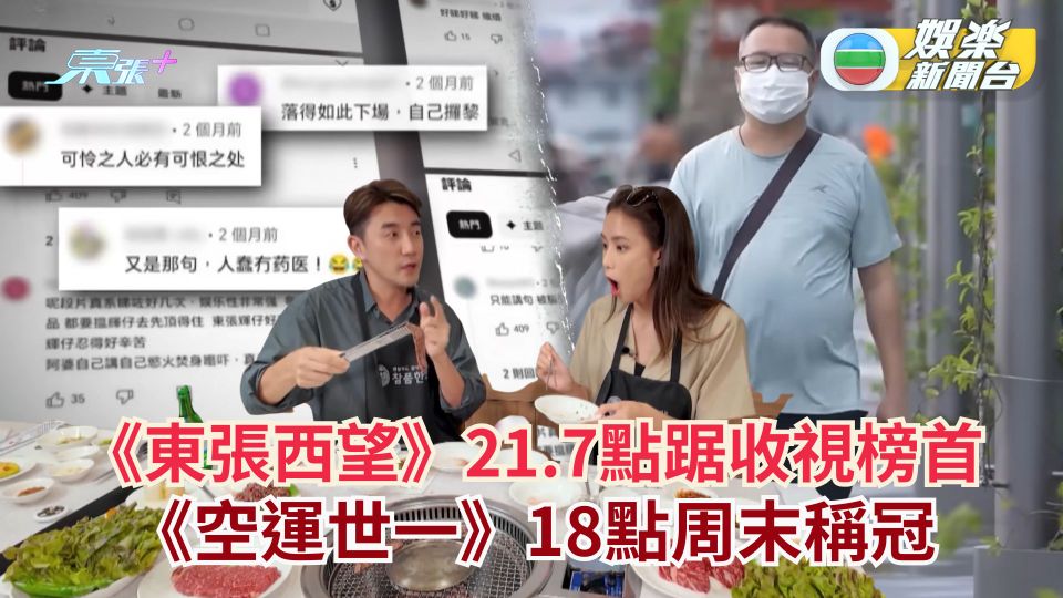 TVB收視丨《東張西望》21.7點踞收視榜首 《空運世一》18點周末稱冠