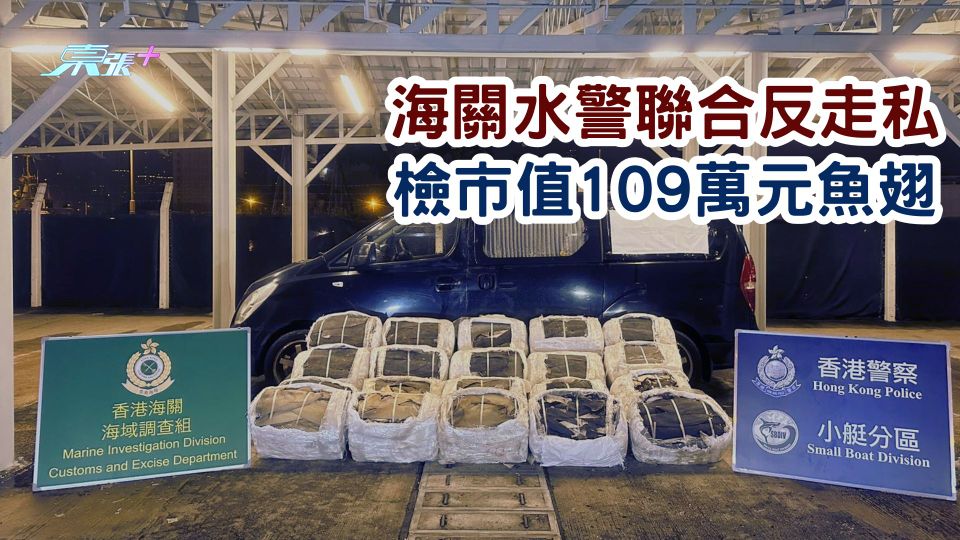 海關水警聯合反走私 檢市值109萬元魚翅