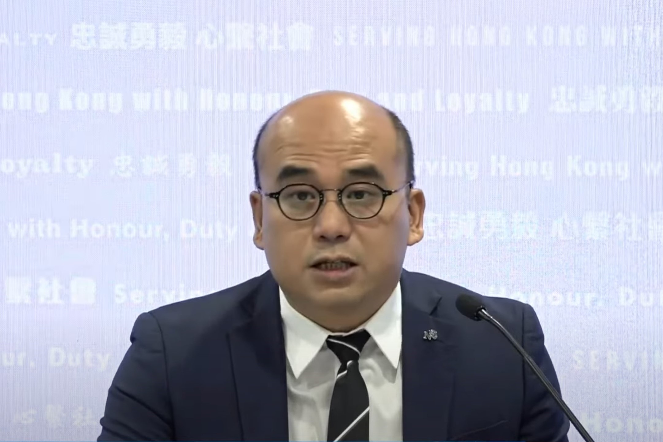 毒品調查科總督察湛耀光（警方YouTube直播截圖）