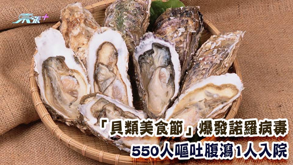 「貝類美食節」爆發諾羅病毒 550人嘔吐腹瀉1人入院