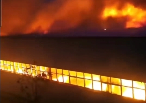 整個廠房陷入火海。網上圖片