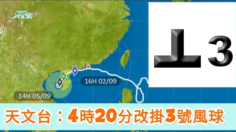 颱風蘇拉｜天文台：4時20分改掛3號風球  將維持一段時間