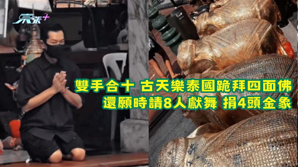 雙手合十 | 古天樂泰國跪拜四面佛  還願時請8人獻舞 捐4頭金象