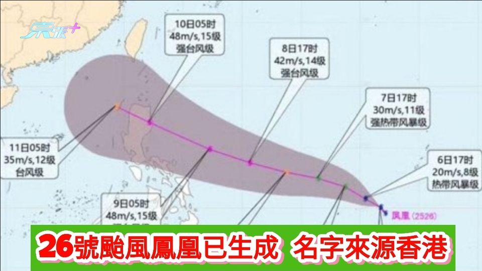 26號颱風鳳凰已生成 名字來源香港