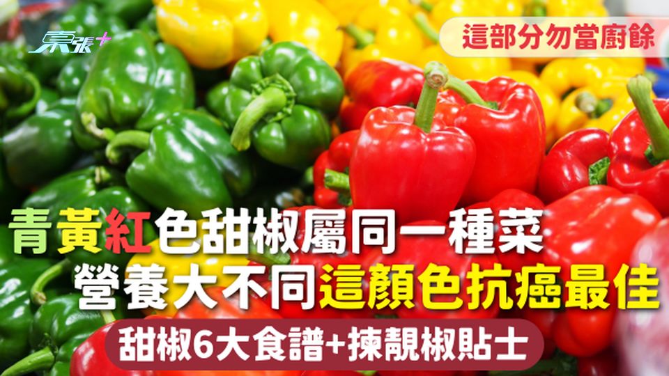 甜椒 | 青黃紅色甜椒屬同一種菜 營養大不同這顏色抗癌最佳 這部分勿當廚餘 附6大食譜+揀椒貼士