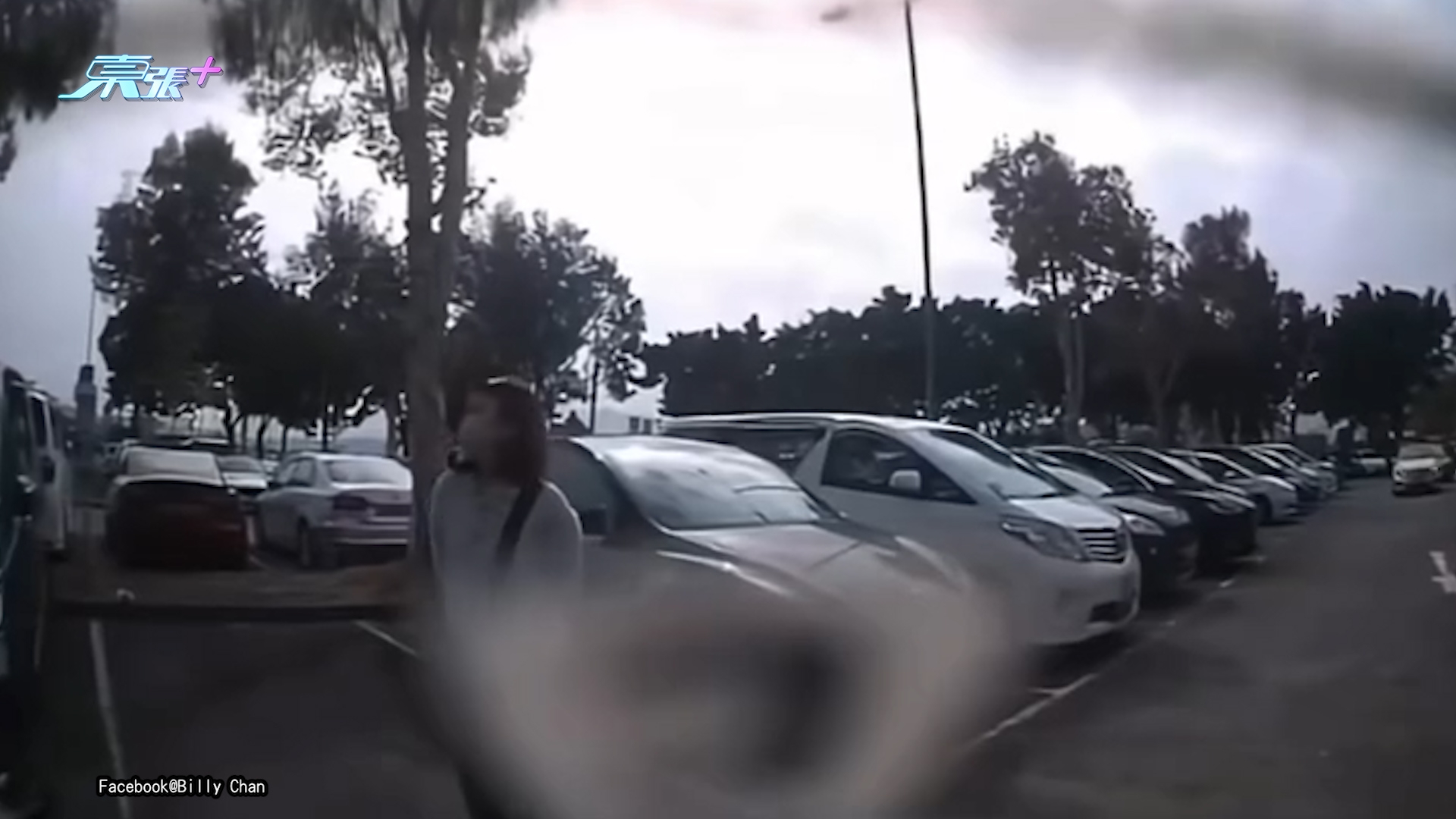 車Cam直擊｜疑爭泊位不果　男子怒罵私家車主仲扮碰瓷：演技滿分 (Facebook@Billy Chan)