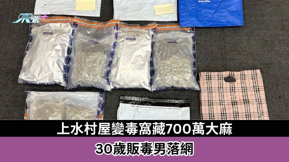 上水村屋變毒窩藏700萬元大麻　30歲販毒男落網