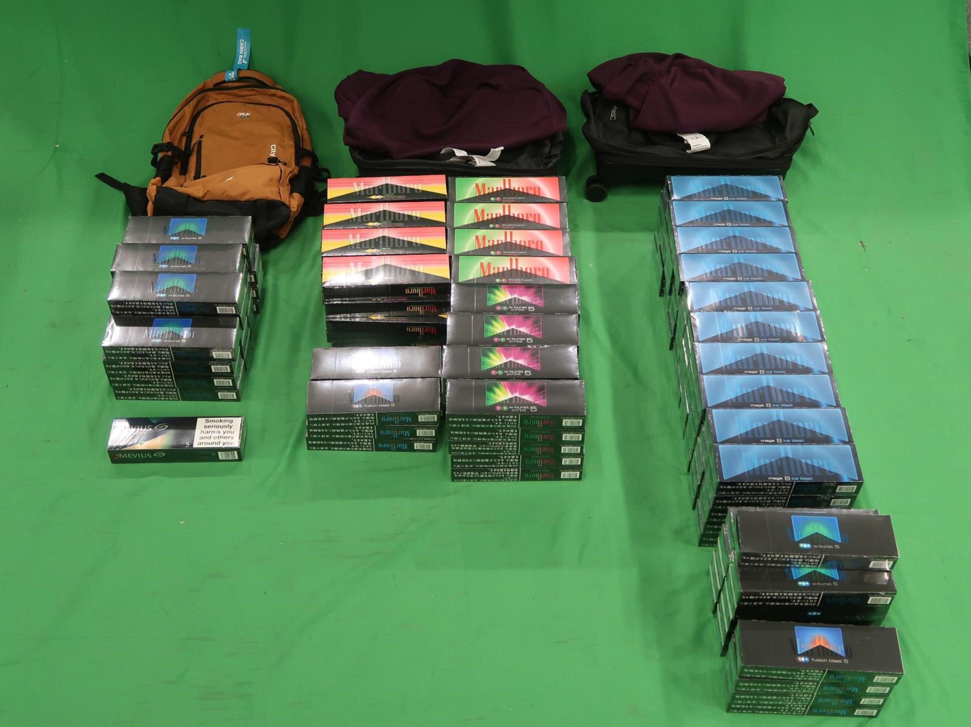 圖示檢獲的未完稅香煙。（政府圖片）