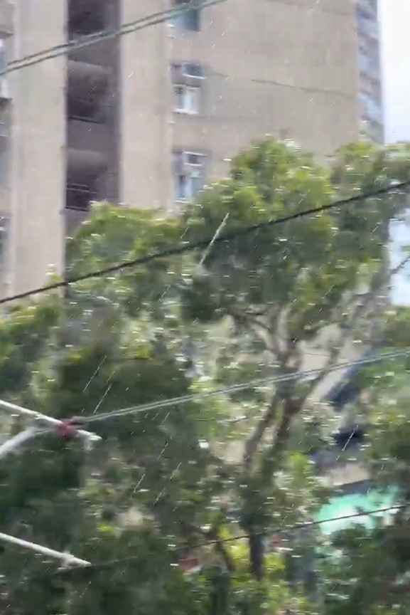 屯門山景邨驚現「落冰雹」奇景　街坊拍片稱好恐怖：八月飛霜