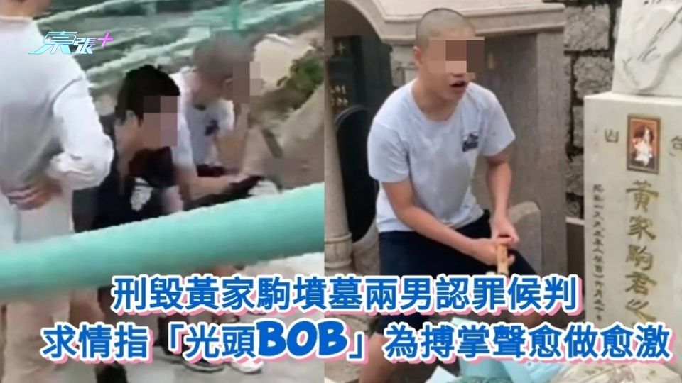 刑毀黃家駒墳墓兩男認罪候判 求情指「光頭Bob」為搏掌聲愈做愈激
