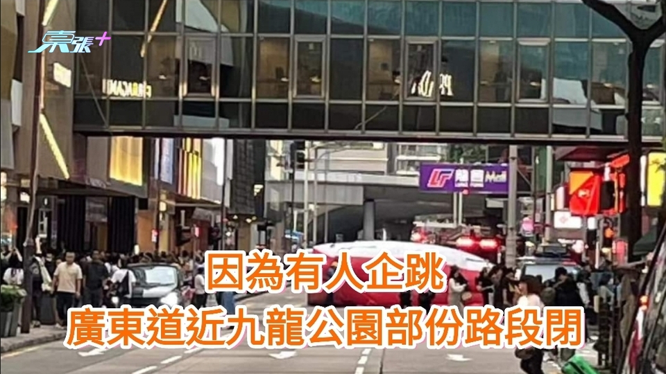 因為有人企跳 廣東道近九龍公園部份路段閉