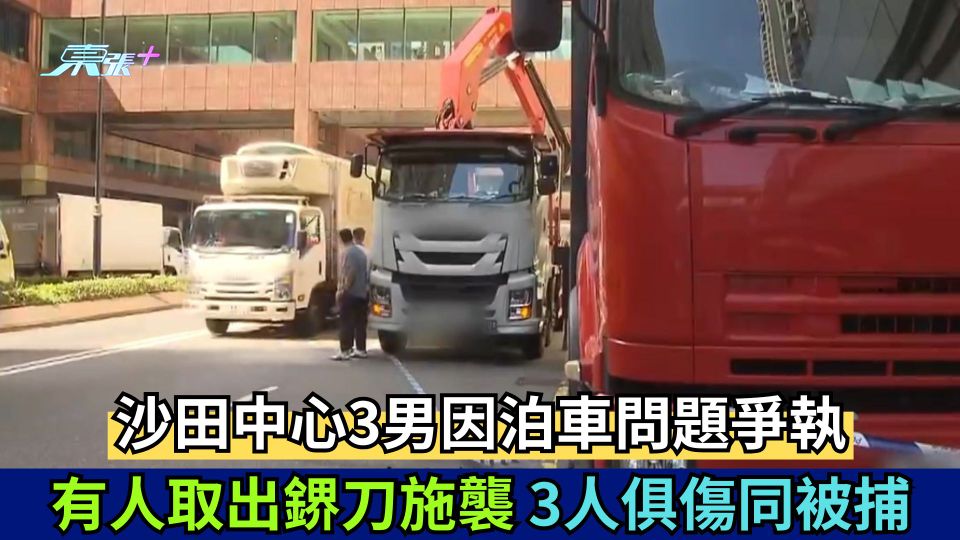 沙田中心3男因泊車問題爭執  有人取出鎅刀施襲3人俱傷同被捕