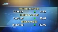 歐洲主要股市上升
