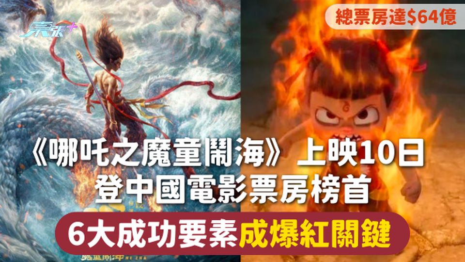 哪吒2 | 《哪吒之魔童鬧海》上映10日 登中國電影票房榜首 6大要素成爆紅關鍵 