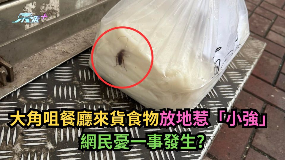 有圖｜大角咀餐廳來貨食物放地惹「小強」　網民憂一事發生？