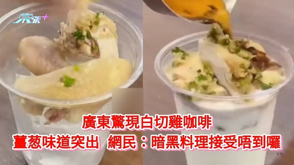 有片|廣東驚現白切雞咖啡 薑葱味道突出 網民:暗黑料理接受唔到囉