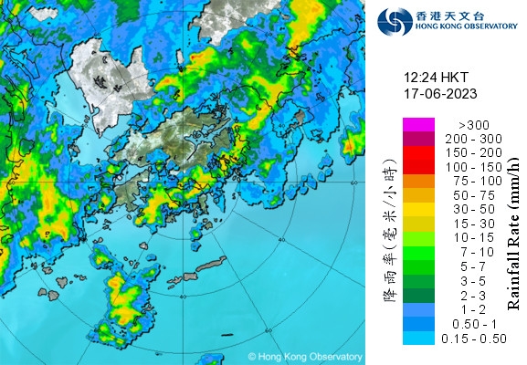 雷達橙色地區將落暴雨