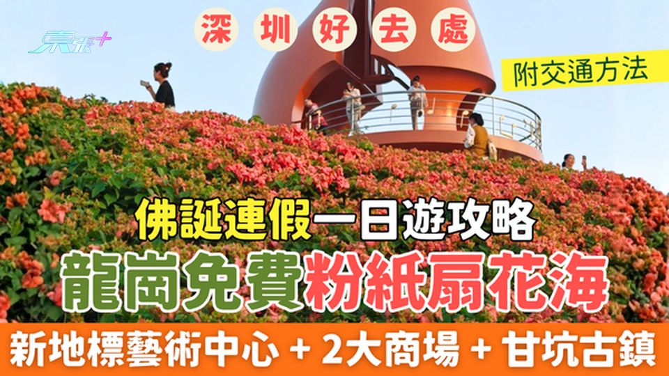 深圳好去處｜龍崗免費粉紙扇花海！佛誕2026一日遊攻略：新地標藝術中心＋坂田萬科廣場＋甘坑古鎮