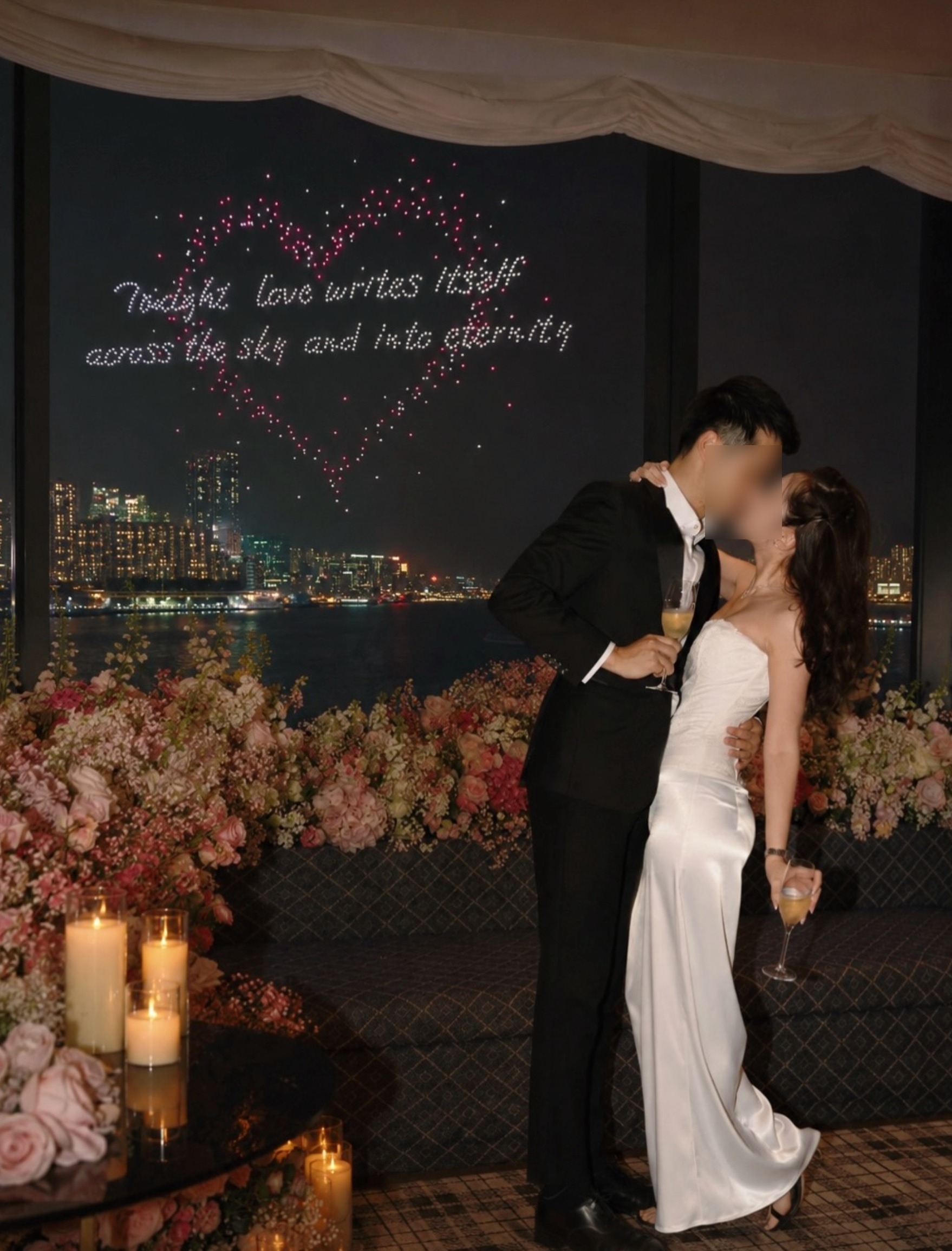無人機砌「Marry Me」轟動全城　網民關注要用幾多錢？主角真身曝光 （網上圖片）