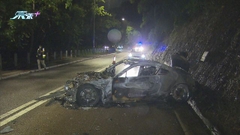 深水灣道有私家車失事起火 司機及乘客清醒送院情況穩定