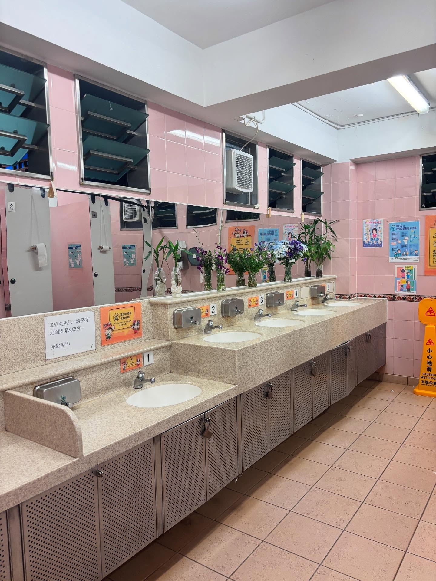 北區公園女廁用心佈置插滿鮮花獲讚「又靚又乾淨」　網民：龍咁威現實版