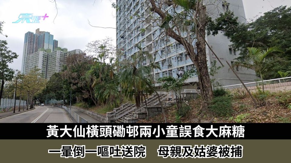 黃大仙橫頭磡邨兩小童誤食大麻糖　一暈倒一嘔吐送院　母親及姑婆被捕