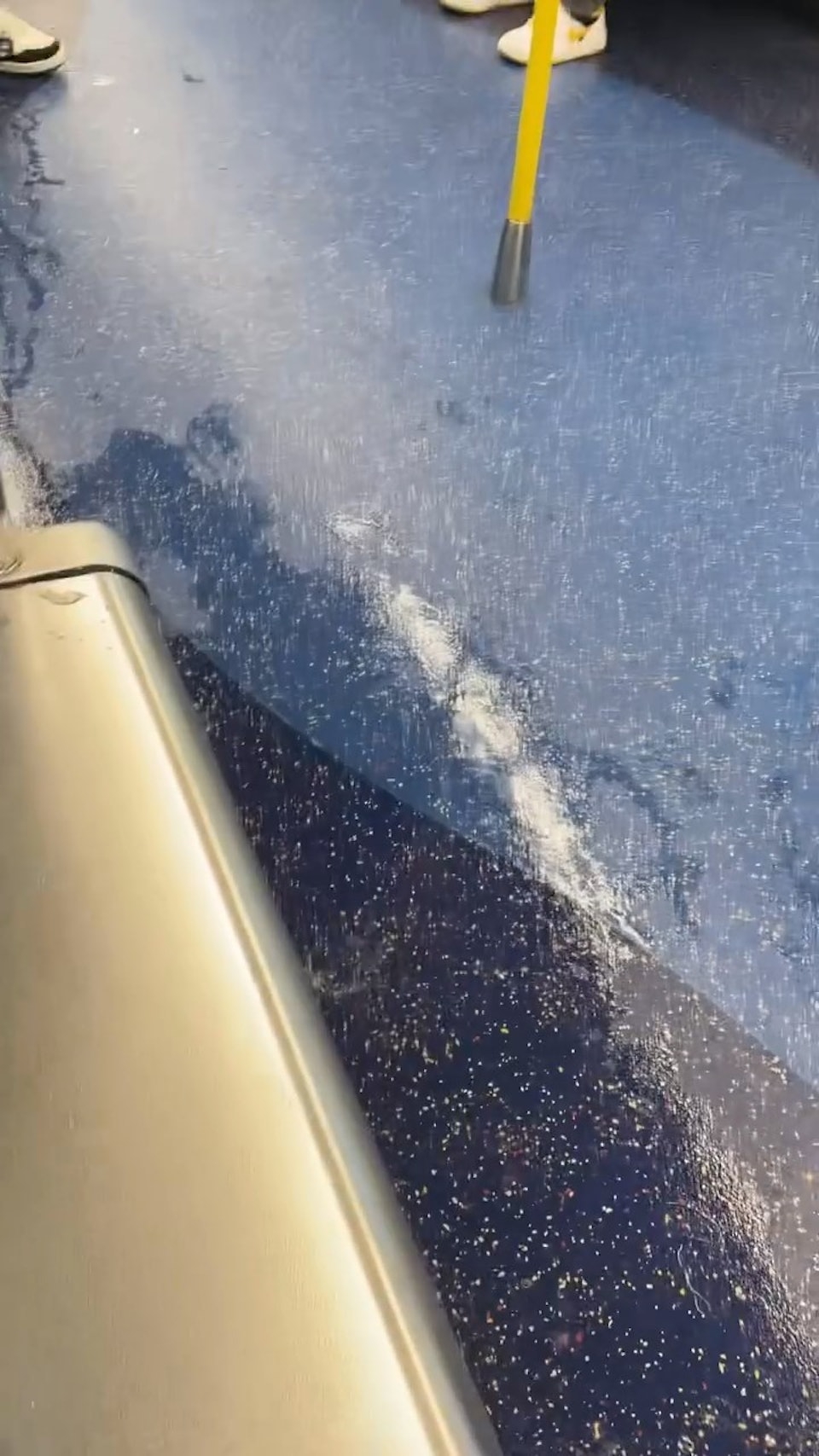 車廂地面有積水出現。（Threads圖片）