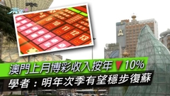 學者料澳門博彩賭收明年第二季起有望穩步復蘇