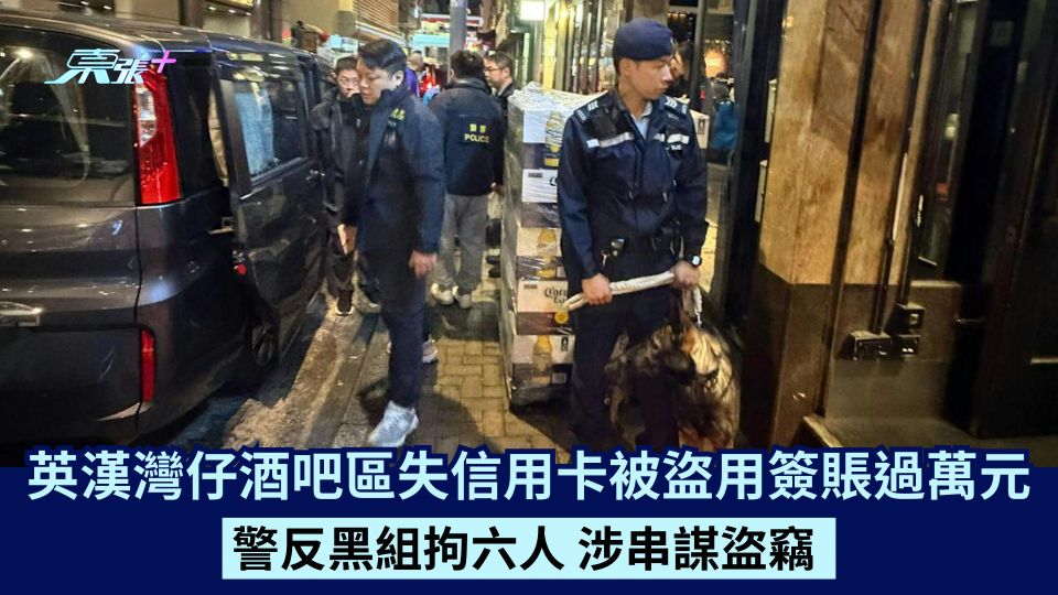 英漢灣仔酒吧區失信用卡被盜用簽賬過萬元 警反黑組拘六人 涉串謀盜竊