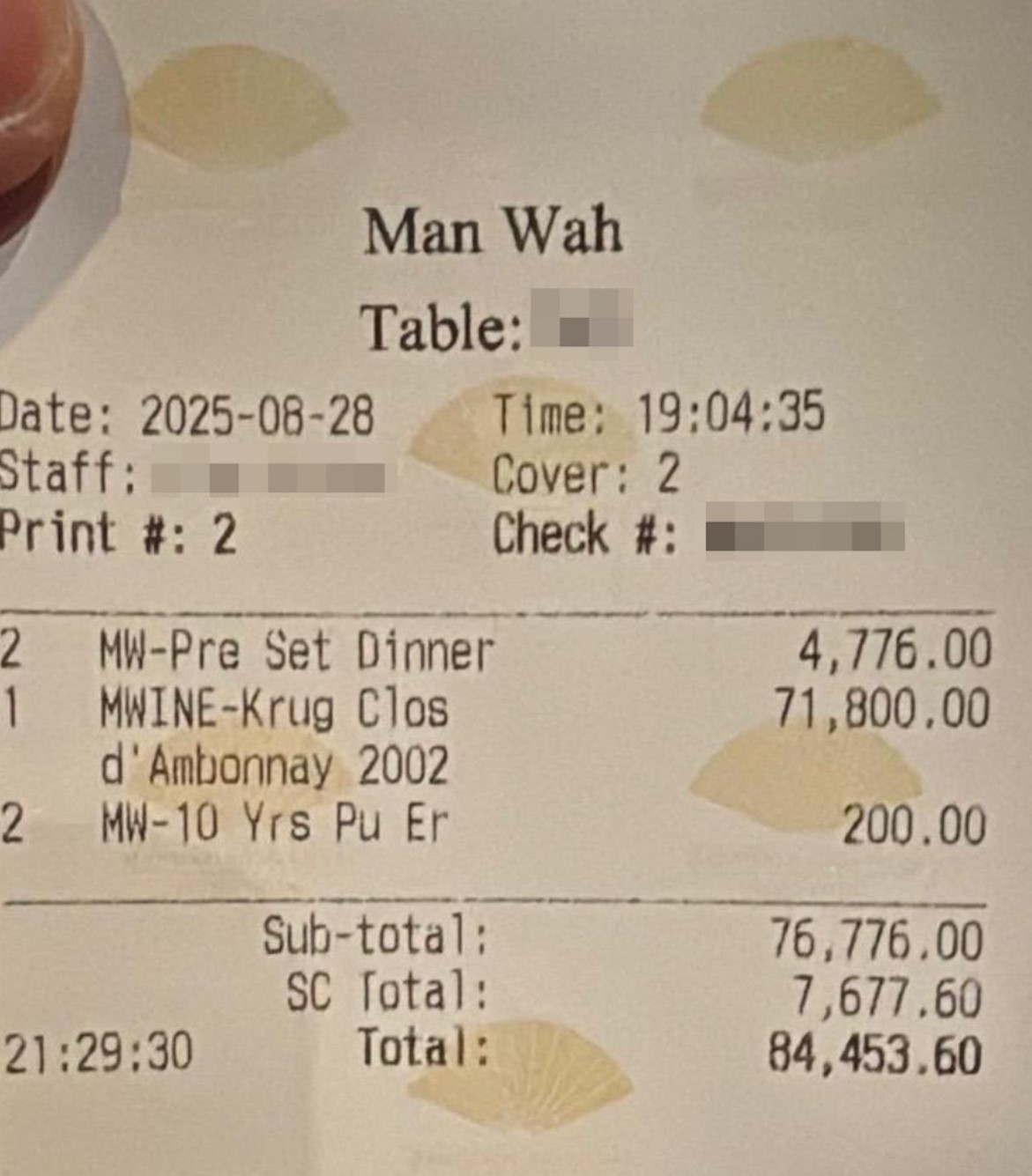 文華東方酒店8萬約會｜女事主再報警　拘23歲本地男　菜單被曝光