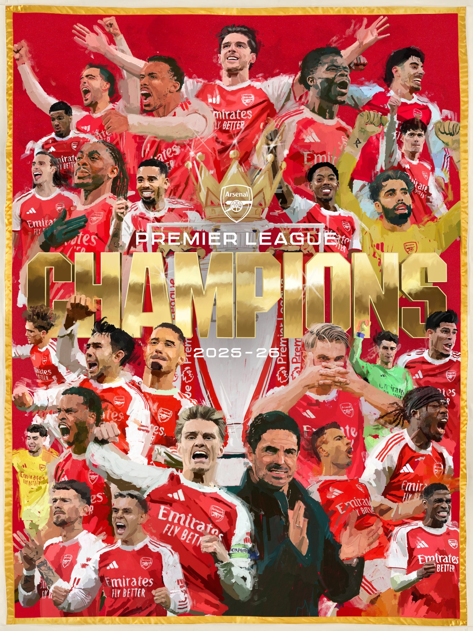 阿仙奴提早一輪奪得2025/26球季英超聯賽冠軍。（Facebook圖片／Arsenal）