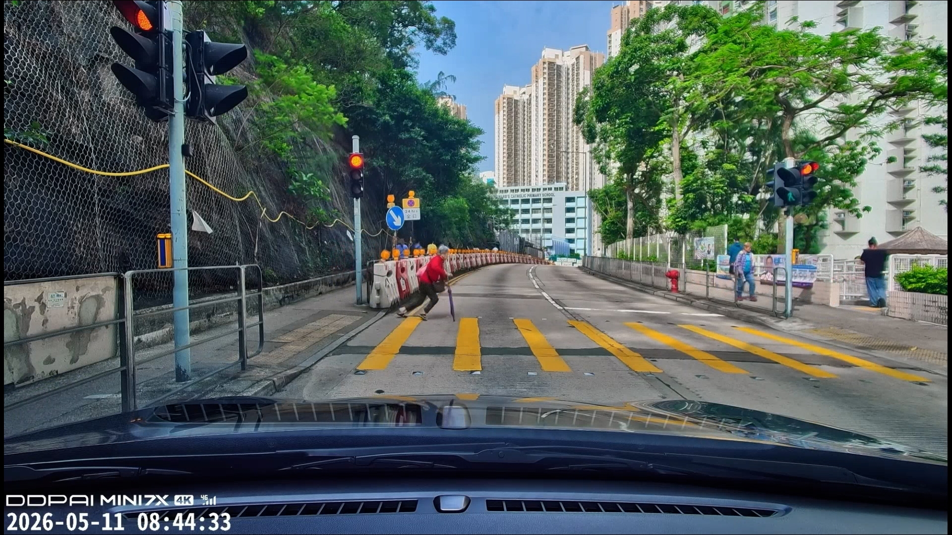 車Cam直擊｜好人好事！婆婆過馬路不慎跌倒獲兩男相助　片主：值得表揚 （FB＠Aero Chan）