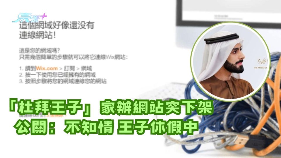 「杜拜王子」家辦網站突下架 公關：不知情 王子休假中