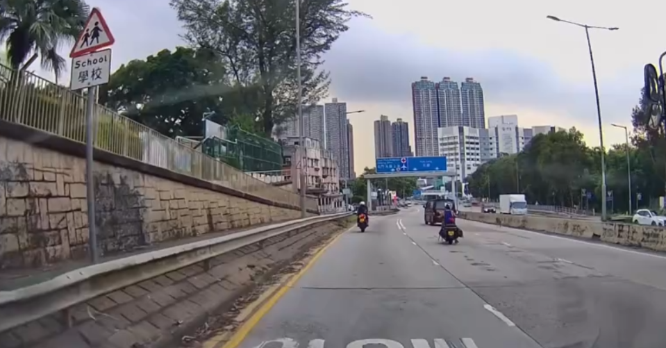 車Cam直擊|青山公路好心鐵騎士護送流狼狗 網民大讚:人間有愛