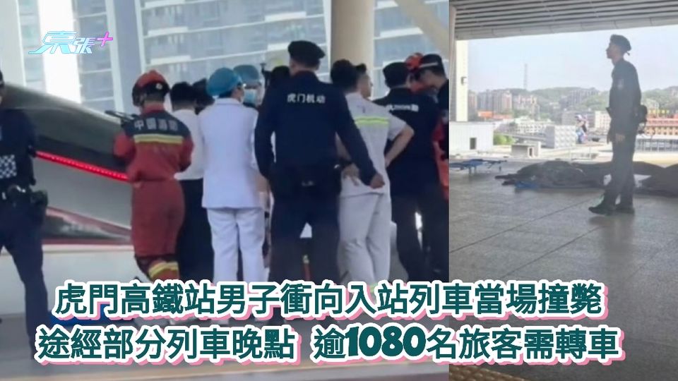 虎門高鐵站男子衝向入站列車當場撞斃 多班列車晚點 逾千旅客需轉車