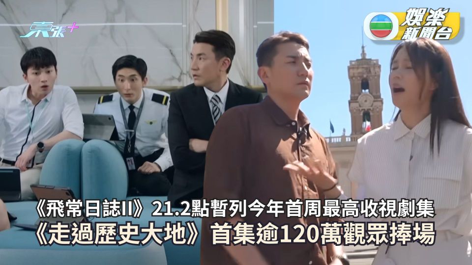 TVB收視丨《飛常日誌II》21.2點暫列今年首周最高收視劇集 《走過歷史大地》首集逾120萬觀眾捧