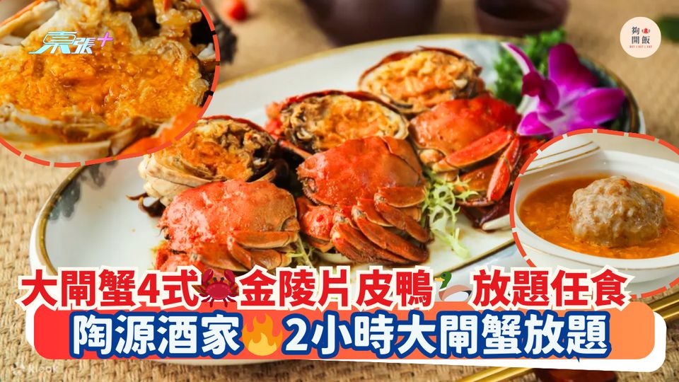 大閘蟹4式🦀金陵片皮鴨🦆放題任食｜陶源酒家🔥2小時大閘蟹放題