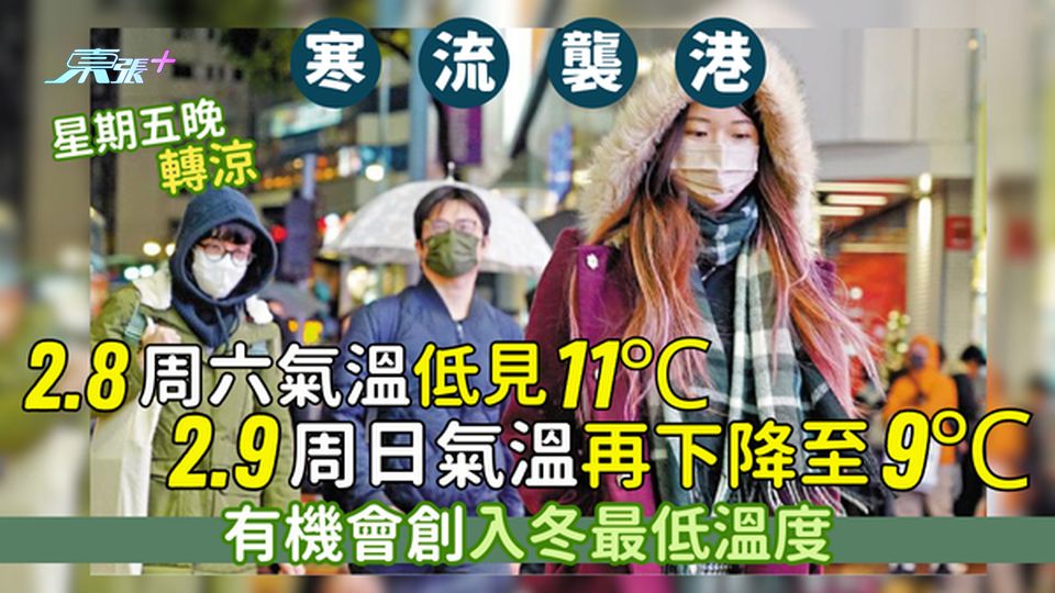 寒流襲港❄️2.8氣溫低見11℃ 2.9氣溫再下降☃️有機會創入冬最低溫度🥶