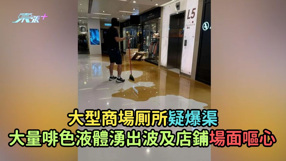 大型商場厠所疑爆渠  大量啡色液體湧出波及店鋪場面嘔心