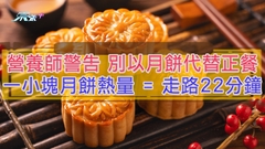 營養師警告 別以月餅代替正餐 一小塊月餅熱量 = 走路22分鐘