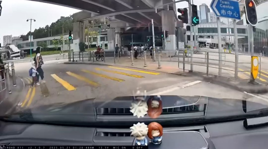 車Cam直擊｜屯門婦人無視燈位帶小朋友衝紅燈　司機：望都唔望下