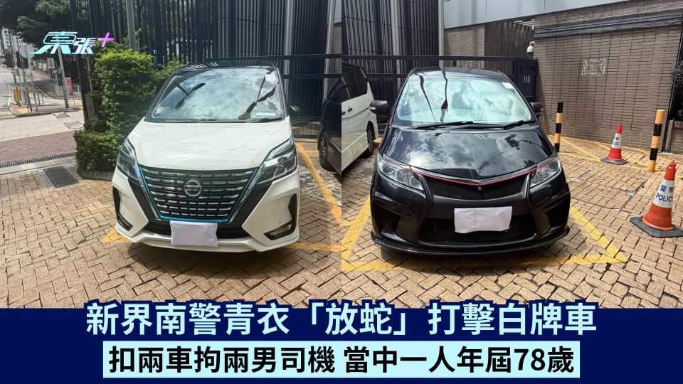 新界南警青衣「放蛇」打擊白牌車 扣兩車拘兩男司機 當中一人年屆78歲