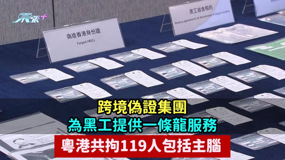 跨境偽證集團為黑工提供一條龍服務　粵港共拘119人包括主腦 