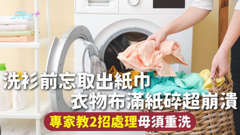 洗衫 | 洗衫前忘取出紙巾 衣物布滿紙碎超崩潰 專家教2招處理毋須重洗