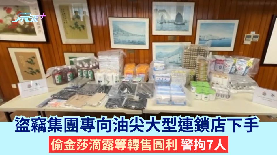 盜竊集團專向油尖大型連鎖店下手 偷金莎滴露等轉售圖利 警拘7人