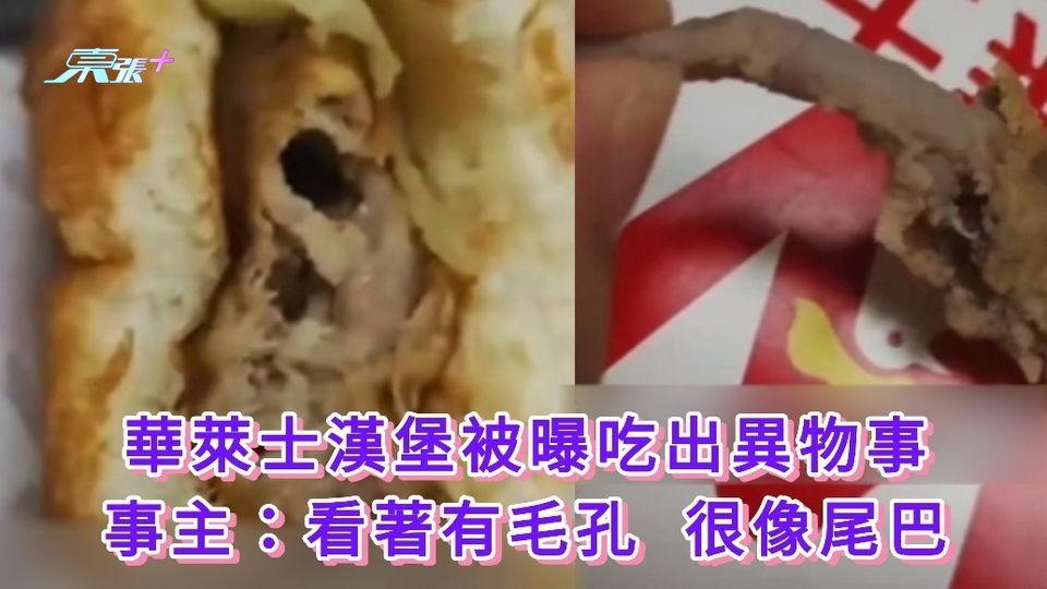 有片｜華萊士漢堡被曝吃出異物事 事主：看著有毛孔 很像尾巴