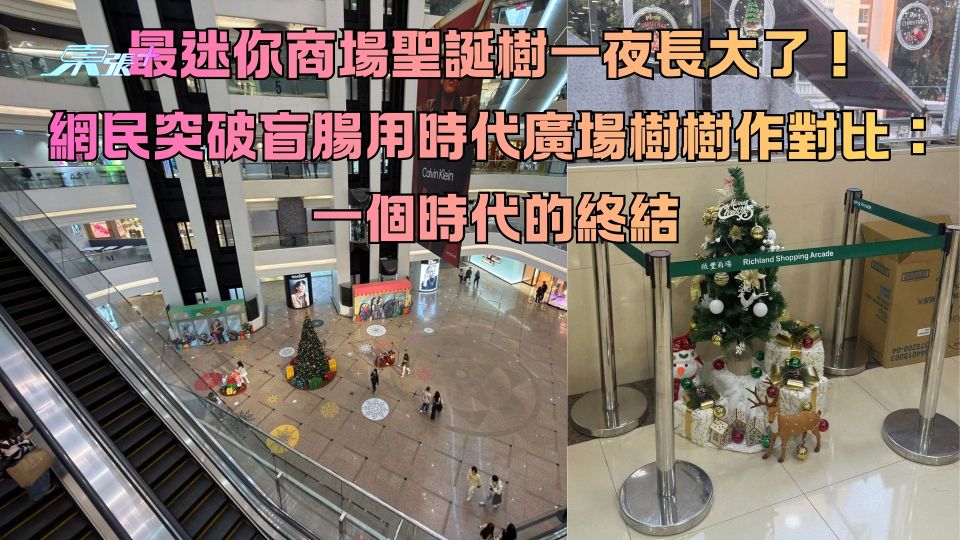 最迷你商場聖誕樹一夜長大了！網民突破盲腸用時代廣場樹樹作對比：一個時代的終結