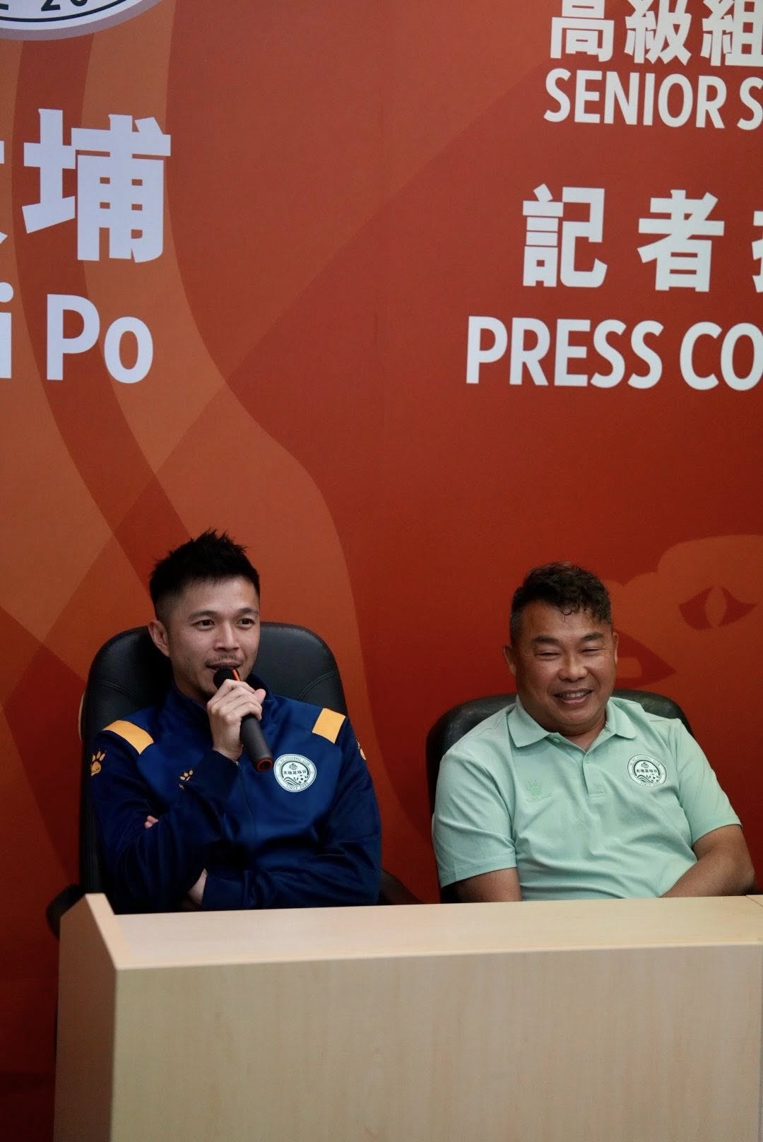 陳肇鈞（左）則指，球隊一個多星期沒比賽，養精蓄銳，有信心奪冠。（Facebook圖片／香港超級聯賽 Hong Kong Premier League）